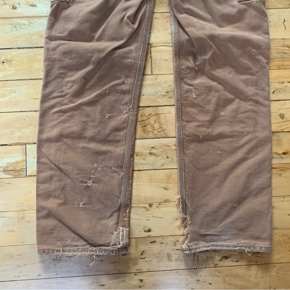 Carhartt B01-M Double Knee Tan Thrashed 33x34 Loose Fit Vintage - Picture 5 of 13